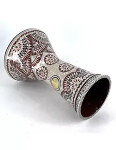 Gawharet El Fan 23cm Rojo Borgoña Perla Sombati Darbuka - Doumbek Egipcio Hecho a Mano - Product Image 3