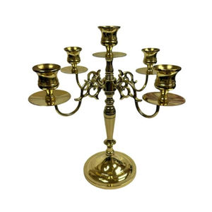 Bougeoir à 5 bras en laiton et métal vintage Bougeoir décoratif de table pour la maison Chandelier de vente chaude - Product Image 4
