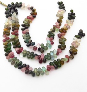 Gemas de Turmalina Multicolor Natural, Turmalina de Alta Calidad, Corte en Forma de Lágrima de 5-7 mm, Cuentas Sueltas de Piedras Preciosas Minerales, 80 Quilates - Product Image 5
