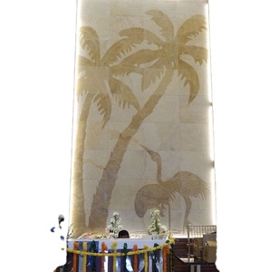 Moderne Bloemen Ontwerp Gesneden Marmeren Wandpaneel <span class=keywords><strong>Wpc</strong></span> Mdf Waterdicht Voor Hotels Commercieel Residentieel Entertainment Gebruik