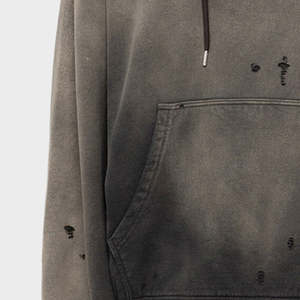 Vente en gros de sweat à capuche de qualité en coton épais à impression bouffante pour hommes coupe régulière sweats à capuche personnalisés en coton à demi fermeture éclair - Product Image 6