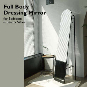 Contemporary <b>Floor</b> Leaner <b>Mirror</b> With Garment Display Bar KD Export Pack - Product Image 2