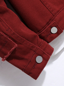 แจ็กเก็ตผ้ายีนส์แบบมีกระเป๋าของผู้ชายสไตล์ Y2K วินเทจกระเป๋ามีกระดุมคอตั้งทรงหลวมเหมาะสำหรับฤดูใบไม้ผลิ - Product Image 6