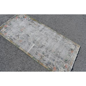 Classic Gray 2.7x5.7ft Patchwork Rectangle Design Turkish <b>Rug</b> Wool Polyester Material Latex Backing for Living Room for Teens - Product Image 2