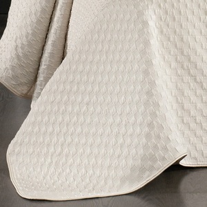 Ensemble de couvre-lit classique de luxe personnalisé Guzide Eli t Ecru 4 pièces, 100% chenille, tissé rayé organique, 200TC, lavable - Product Image 5