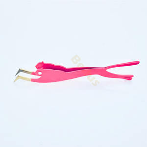 Pince à épiler d'extension de cils de ventilateur de Volume de précision pointe de fibre de 10mm avec poignée en diamant étiquetage personnalisé pince à cils pointue de botte mince - Product Image 6