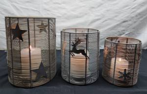 Lanternes de Noël en métal faites à la main, flocon de neige de cerf, différentes couleurs enduites de poudre, bougie de décoration intérieure personnalisable - Product Image 3