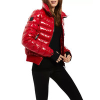 Chaqueta Acolchada Brillante de Alta Calidad al por Mayor, Chaqueta Acolchada Extra Grande de Nailon Transpirable con Estampado de Logotipo Personalizado para Mujer
