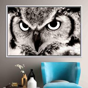 Toile imprimée : élégante illustration d'un hibou pour la décoration de la ferme, toile encadrée blanche - Product Image 1
