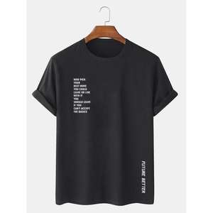 เสื้อยืดผ้าฝ้าย100% ทรงพอดีตัวเสื้อยืดลำลองสำหรับบุรุษสไตล์ตะวันตกที่ดีที่สุดปกติคุณภาพสูง - Product Image 6