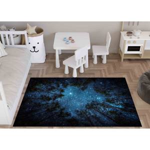 Alfombra con Diseño de Cielo Nocturno Estrellado, Alfombra Estampada, Alfombra Azul Marino, Alfombra de Chenilla - Product Image 4