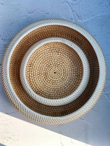 <b>Hand</b> Woven Round Macrame Basket Stylish Storage Organizer For Clothes <b>Towels</b> Plants And Daily Essentials From India - Product Image 5