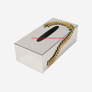 Soporte para pañuelos de diseño elegante, soporte para caja de pañuelos de acero inoxidable con bola dorada para vajilla de Hotel, caja para servilletas - Product Image 4