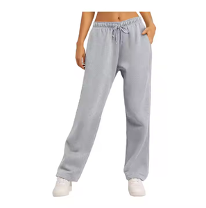 Pantalones de chándal atléticos de alta calidad para mujer, forro polar de algodón ligero, cintura media, logotipo de secado rápido, lavado, transpirable para invierno - Product Image 2