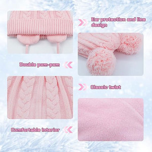 Bonnets chauds d'hiver personnalisés pour filles et garçons Design jacquard de couleur unie pour la mode en plein air fabriqués sur commande - Product Image 3