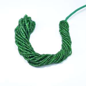 Natural Tsavorite Smooth Rondelle Gemstone Beads Strands String 2-3mm Rondelle Beads Lot para la fabricación de collares de joyería a granel - Product Image 6