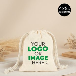 Pochette en tissu personnalisable 4 L x 5 H (10 cm x 13 cm) réutilisable pour l'emballage et la sérigraphie de montres, logo personnalisé pour les promotions - Product Image 4