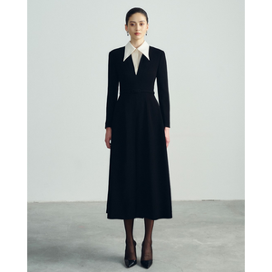 ชุดเดรสป้องกันการยับย่นสำหรับผู้หญิงชุดเดรสแขนยาวหรูหราของผู้หญิงชุดเดรสมิดิยี่ห้อผ้ารักษ์สิ่งแวดล้อมสีขาวแบบเวียดนาม - Product Image 1