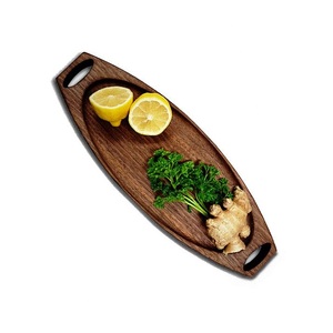 Plato de madera de acacia para queso, pan, frutas, aperitivos, aperitivos, perfecto para catering, bodas, restaurantes y servicio de comida casera - Product Image 1