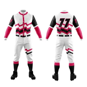고품질 공장 공급 업체 저렴한 사용자 정의 팀 이름 로고 번호 야구 유니폼 재킷 저지 및 바지