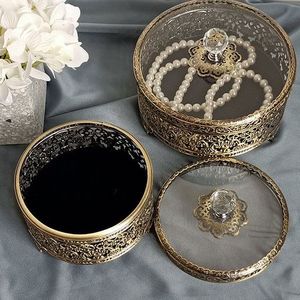 Vintage Design Embossed Finished Gold Plated Metal Square Self-adhesive Decorative Luxury Jewelry <b>Box</b> for Rings Necklace - Product Image 6