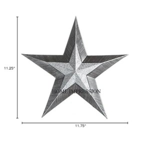 เครื่องประดับห้อยรูปดาวสีเงินขนาดใหญ่แบบนอร์ดิกสำหรับฤดูหนาวเทศกาลคริสต์มาสแบบชนบทดั้งเดิมวัสดุชุบโลหะที่สมบูรณ์แบบ - Product Image 5