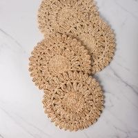Nouveau style moins cher article fait à la main tressé jonc de mer paille napperon plateau de service jacinthe d'eau vaisselle pour la maison et la cuisine