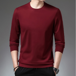 Sudadera con capucha de viaje de negocios con diseño de logotipo personalizado OEM, Jersey recto de manga larga para hombre de treinta años, sudadera de punto sólido - Product Image 2