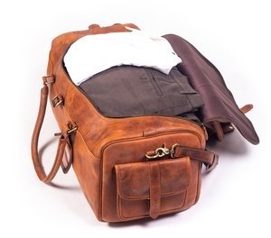 Leather Duffel Christmas Gifts <b>for</b> Him Overnight Personalized Leather Weekender Travel <b>Bag</b> LTG-0036 - Product Image 2