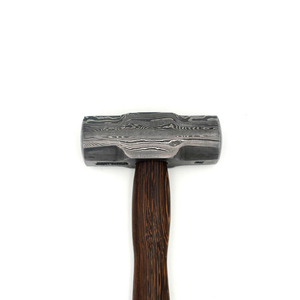 Marteau traditionnel en acier de Damas forgé à la main à partir d'acier au carbone multicouche, manche en bois durable pour ateliers, bricolage, OEM - Product Image 2