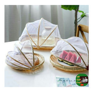 Cubierta de cesta ecológica de bambú, bandeja de bambú natural hecha a mano, cubierta de cúpula de bambú tejida para frutas - Product Image 6