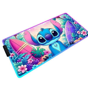 RGB LED Light Stitch Beach Surf Style Gaming Mouse <b>Pad</b> with Wireless Charging Waterproof <b>Desk</b> <b>Pad</b> Printed Style in Stock - Product Image 1