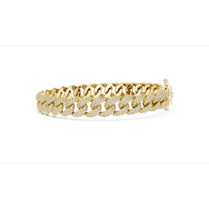 Pulsera de Cadena de Eslabones con Moissanita Redonda Pacho Pave, Plata de Ley 925, Joyería Hip Hop India - Product Image 3