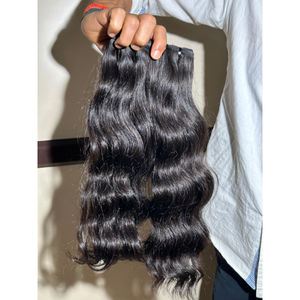 Precio directo de fábrica Onda natural 100% Cutículas crudas alineadas Sin enredos Extensión de cabello humano indio Virgen sin procesar al por mayor - Product Image 5