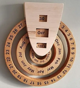 Decoración del hogar Calendario perpetuo de madera Evento cultural Calendario conmemorativo Corte láser Calen eterno - Product Image 3