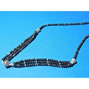 925 Sterling Silver Black Spinal <b>Beaded</b> <b>Necklace</b> with Black Onyx Gemstone Handmade <b>Fashion</b> Jewelry for Her Gift NL0138-GS - Product Image 4