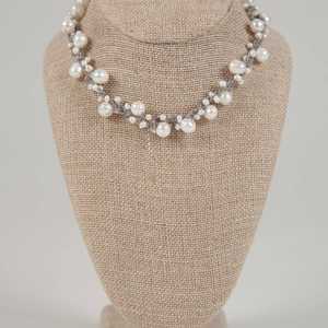 Collar de cuentas de cristal blanco vintage, collar de eslabones de mariposa, moda Bohemia para mujer para bodas, aniversario, respetuoso con el medio ambiente - Product Image 2