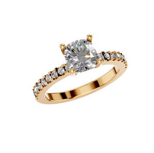 แหวนเพชรสำหรับงานหมั้นและแต่งงานสีทองทึบ14K และ18K ทำจาก1-5CT VS1สำหรับผู้หญิง - Product Image 6