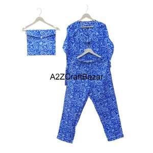 Conjunto de Pijama de Mujer 100% Algodón, Suave, Transpirable, de Secado Rápido, Mangas Largas, Pantalones Largos, Estampado Floral, Estilo Lujoso - Product Image 5