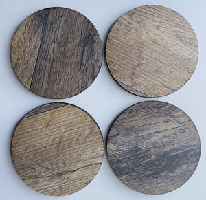 Posavasos Redondos de Madera de Bambú, Nogal y Haya, Clásicos, Rústicos, Ecológicos, con Grabado Personalizado - Product Image 6