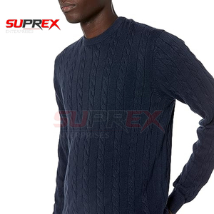 Suprex Enterprises 2026 Pull en tricot respirant personnalisé pour homme à manches longues col rond mélange de laine rayé décontracté/tenue de bureau - Product Image 3