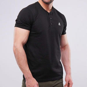Camiseta Henley de Manga Corta para Hombre al por Mayor, con 2 o 3 Botones, Logotipo Personalizado, Camiseta Henley de Algodón para Hombre - Product Image 6