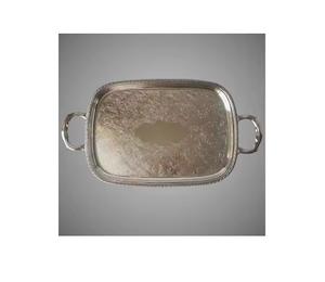 Plateau de service en métal haut de gamme Plateaux de service en acier inoxydable de forme personnalisée pour hôtels et cuisine à domicile Poli miroir - Product Image 1