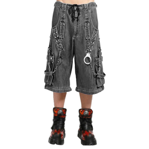 กางเกงยีนส์แบบกอธิคของผู้ชายขายดีที่สุดเสื้อผ้าแนวสตรีทคุณภาพสูงระบายอากาศได้มีกระดุมปักคริสตัลพิมพ์ลาย3D - Product Image 2