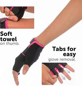 Hommes et femmes unisexe demi-doigt paume en daim avec gel de silice rembourré vélo cyclisme gants d'entraînement vélo. - Product Image 3