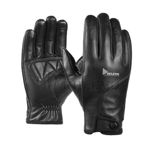 Gants en cuir de vachette véritable de première qualité pour hommes, doux et respirants, pour un usage quotidien, hiver, extérieur, moto - Product Image 1