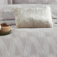 Parure de lit Guzide CAPRICE 4 pièces en chenille tissée rayée teinte en fil, anti-acariens, taille King, pour usage domestique, Turquie