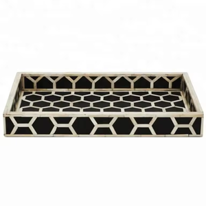 ถาดเสิร์ฟกระดูกคุณภาพสูง ทนทาน ทันสมัย ดีไซน์ฝังลายหรูหรา สีและรูปทรงปรับแต่งได้ ใช้ในบ้าน โรงแรม ร้านอาหาร - Product Image 4