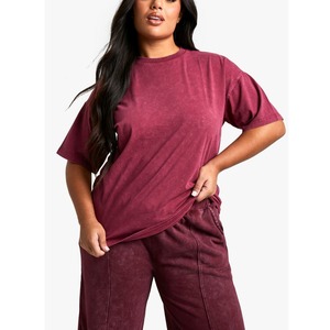 Fabrication de haute qualité grande taille décontracté Streetwear T-shirts vierges poids lourds impression Logo lavage à l'acide de BD - Product Image 3