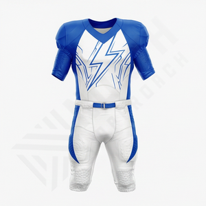 Maillot de football américain personnalisé 100% polyester de qualité supérieure pour adulte, uniforme de football personnalisé à 12 panneaux, respirant, avec numéro, à porter - Product Image 1